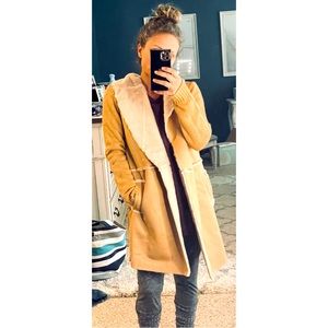 Twelvfth love Women’s Fur Lined Light Beige Coat Cardigan Sweater